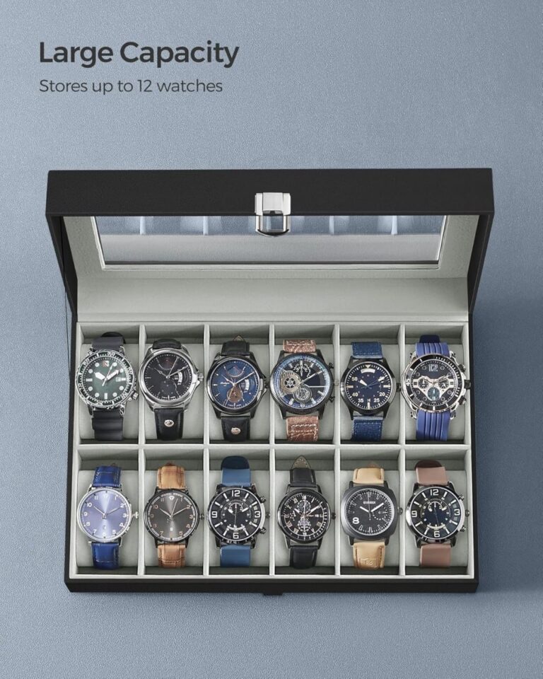 🔥 2-Slot Watch Case Organizer with Large Glass Lid