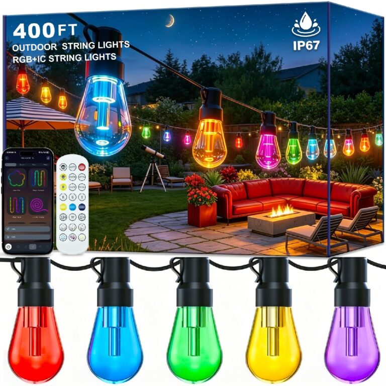 🔥 AILBTON RGB+IC 400FT Outdoor String Lights Bulbs IP67 Waterproof LED Color Changing  — $73.79  (was $199.99)
