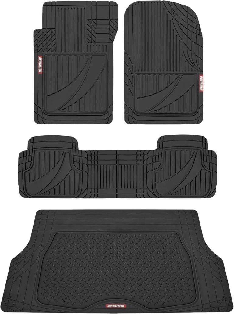 🔥 Motor Trend FlexTough™ Heavy Duty Black Rubber Car Floor Mats All Weather & Cargo Liner for SUV Full Set