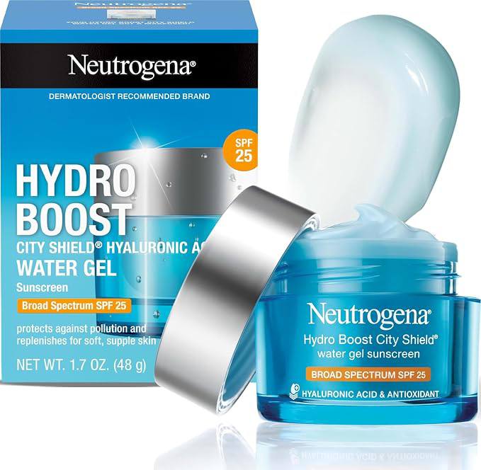 🔥 Neutrogena Hydro Boost City Shield Water Gel Face Moisturizer with Broad Spectrum SPF 25 Hydrating Facial Sunscreen with  — $12  (was $22)