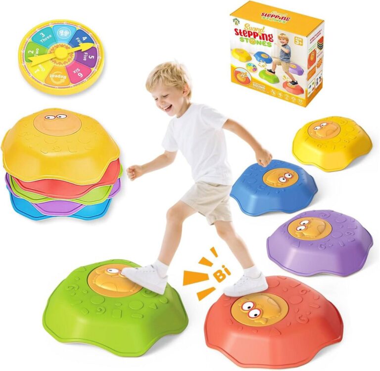 🔥 Stepping Stones for Kids – Anti-Slip Toddler Balance Stones with Squeaky Sound – 5pc Crab Sensory Toys for Indoor & Outd  — $18  (was $34)