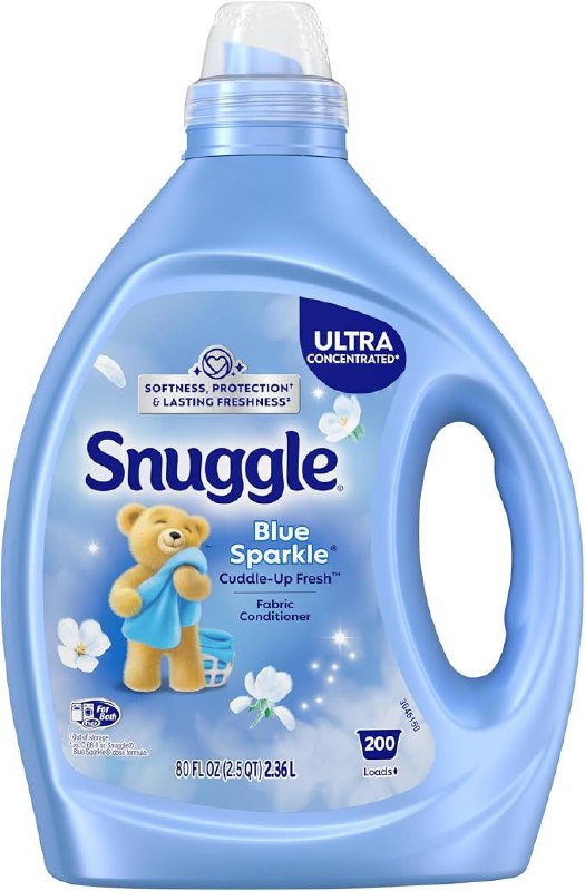 🔥 Snuggle Fabric Softener Liquid, Ultra Concentrated, 80 Oz, 200 Medium Loads, Blue Sparkle Fabric Conditioner, Long-Lasti  — $9  (was $14)