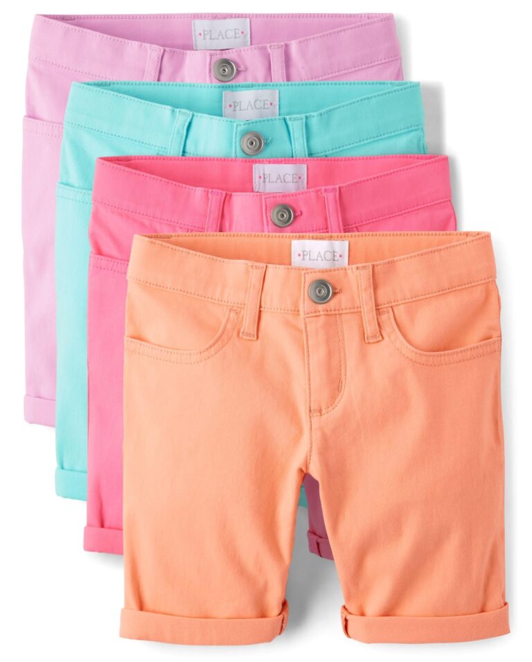 🔥 The Children’s Place,Girls,Solid and Printed Skimmer Shorts,Solid Multicolor 4  — $27.58  (was $91.95)