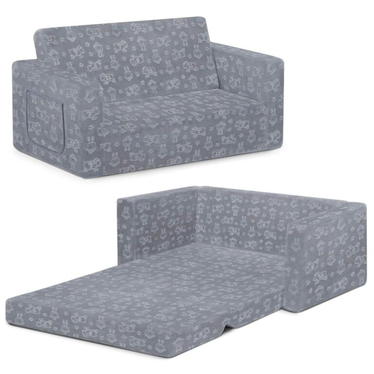 🔥 Serta Perfect Sleeper Extra Wide Convertible Sofa to Lounger – Comfy 2-in-1 Flip Open Couch/Sleeper for Kids, Grey