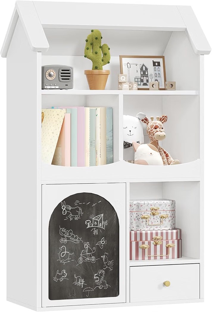 🔥 HOOBRO Toy Storage Organizer, Toy organizers and Storage with Drawer and DlY Chalkboard, Kids Bookshelf and Toy Storage   — $56  (was $75)