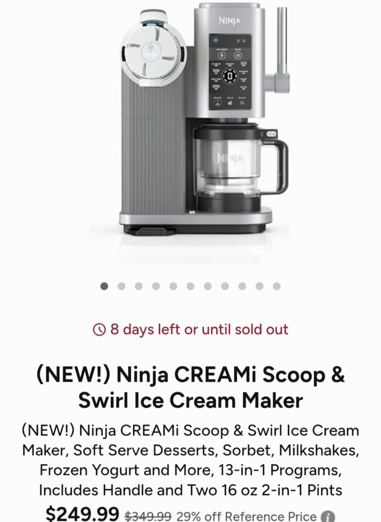 🔥 (NEW!) Ninja CREAMi Scoop & Swirl Ice Cream Maker  — $249.99