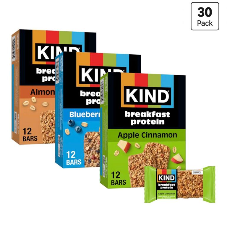 🔥 KIND Breakfast Protein Variety Pack, Almond Butter, Blueberry Almond, Apple Cinnamon, 8g Protein, Gluten Free Snack Bars  — $6  (was $16)