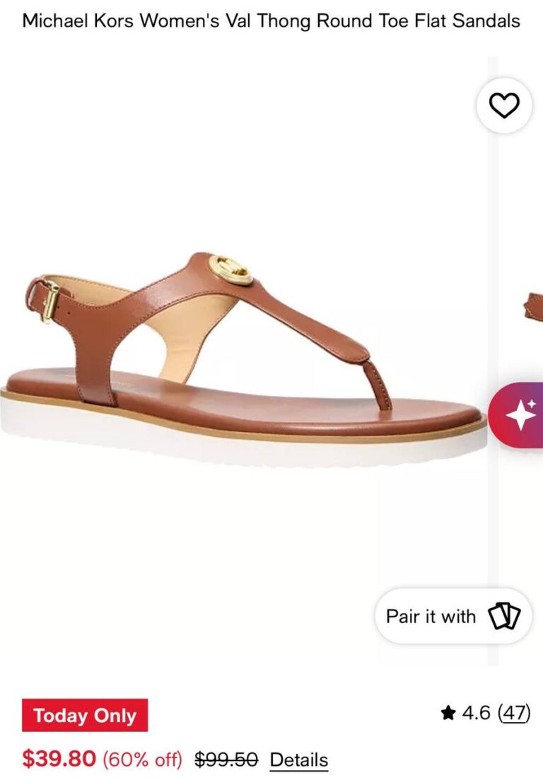 🔥 Michael Kors Women’s Val Thong Round Toe Flat Sandals  — $39  (was $99)