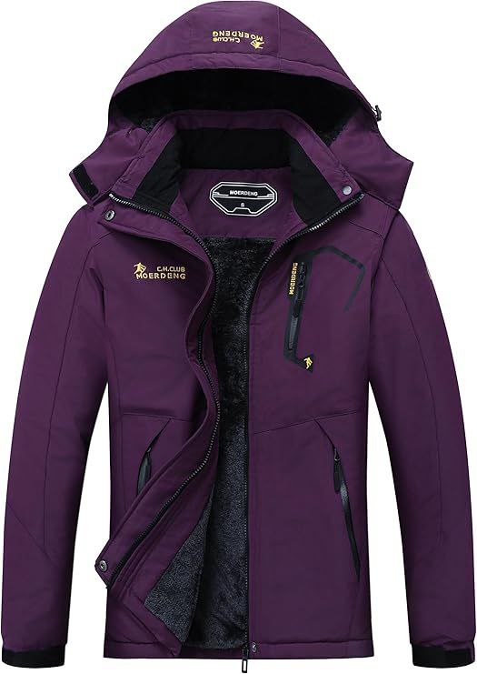 🔥 MOERDENG Women’s Waterproof Ski Jacket Warm Winter Snow Coat Mountain Windbreaker Hooded Raincoat Jacket