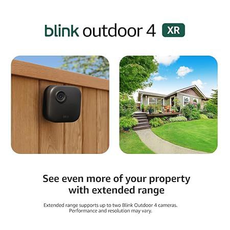 🔥 Blink Outdoor 4 XR – two-year battery wireless camera with 4x security coverage, 1000 ft open-air range or 400 ft with t