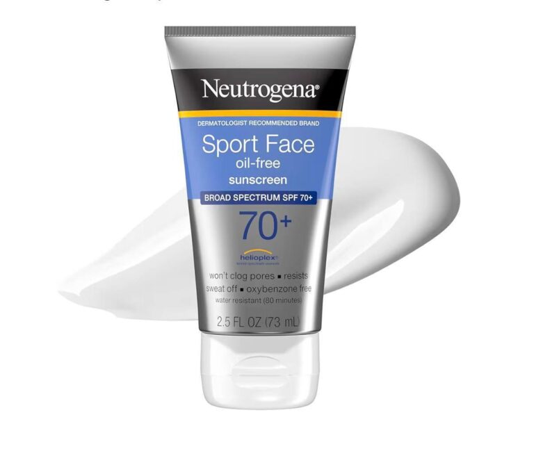 🔥 Neutrogena Sport Face Sunscreen Lotion SPF 70+ Oil Free Sweat and Water-Resistant Broad Spectrum UVA UVB Protection Oxyb  — $2  (was $13)