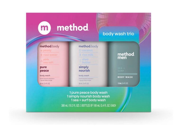🔥 Method Body Wash Gift Set, Pure Peace, Simply Nourish and Sea + Surf, 3.4 oz Travel Size Bottles  — $7  (was $14)