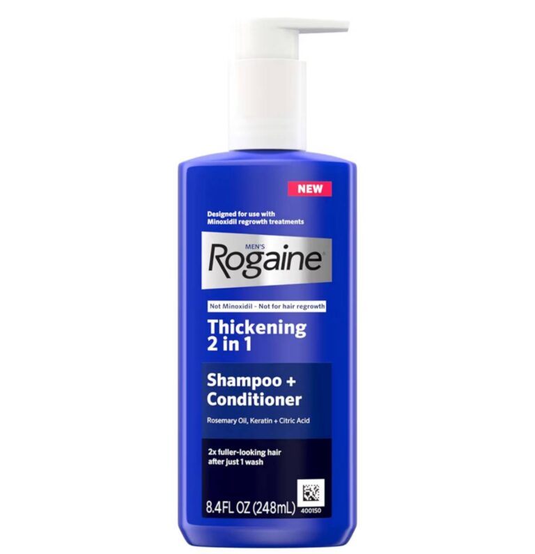 🔥 Rogaine Men’s Thickening 2 in 1 Shampoo + Conditioner, Hair Thickening Shampoo & Conditioner with Rosemary Oil, Keratin   — $3  (was $14)