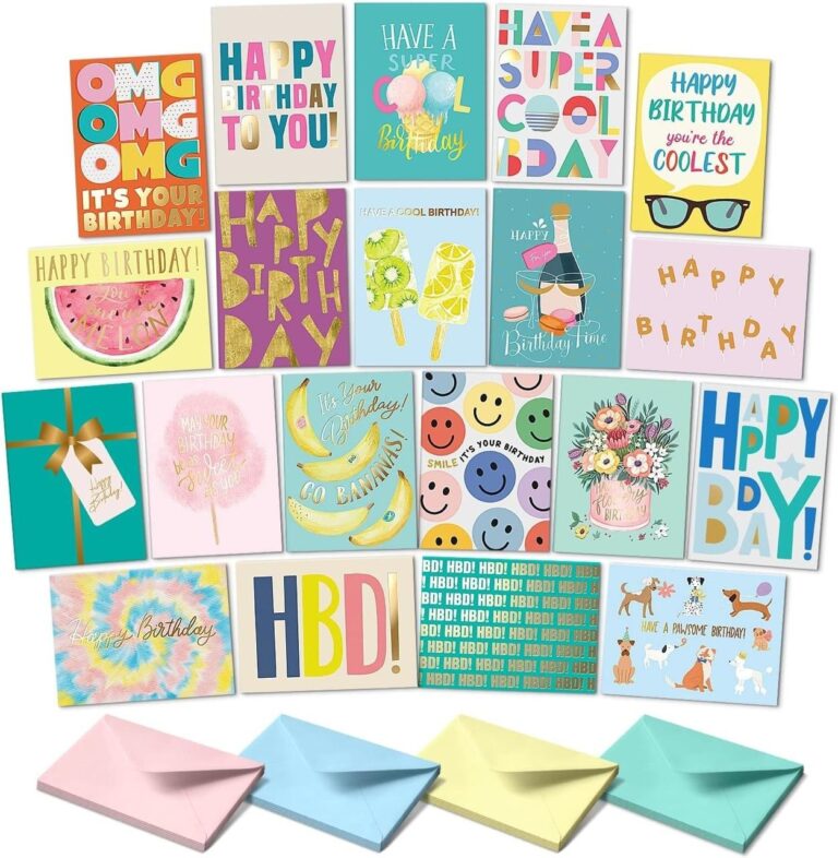 🔥 Variety Set of 20 Assorted Birthday Cards with Envelopes