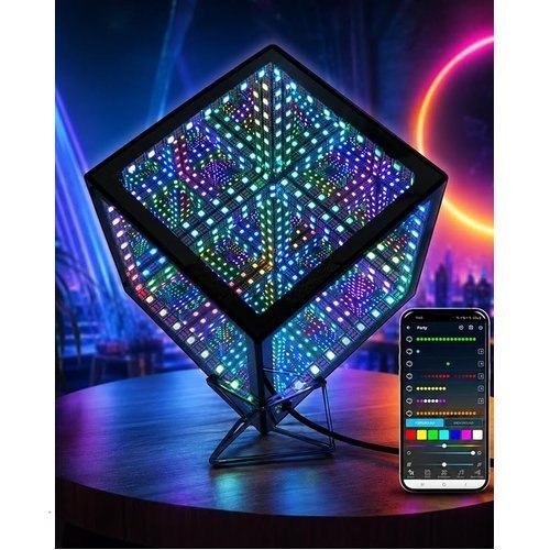 🔥 Tinyimi Infinity Mirror Hyper Cube LED Light, RGB Gaming Room Decor, 6 Inch  — $18.99  (was $36)