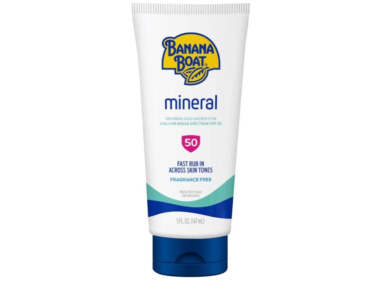 🔥 Banana Boat Mineral Sunscreen SPF 50 Lotion, 5Fl Oz | Zinc Oxide Sunscreen Lotion, Beach Essentials, SPF 50 Sunblock, 5F  — $5  (was $13)