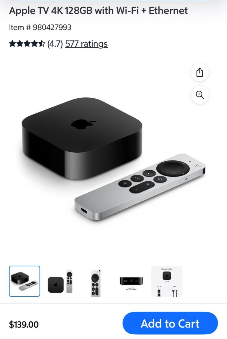 🔥 Apple TV 4K 128GB with Wi‑Fi + Ethernet  — $139  (was $249)