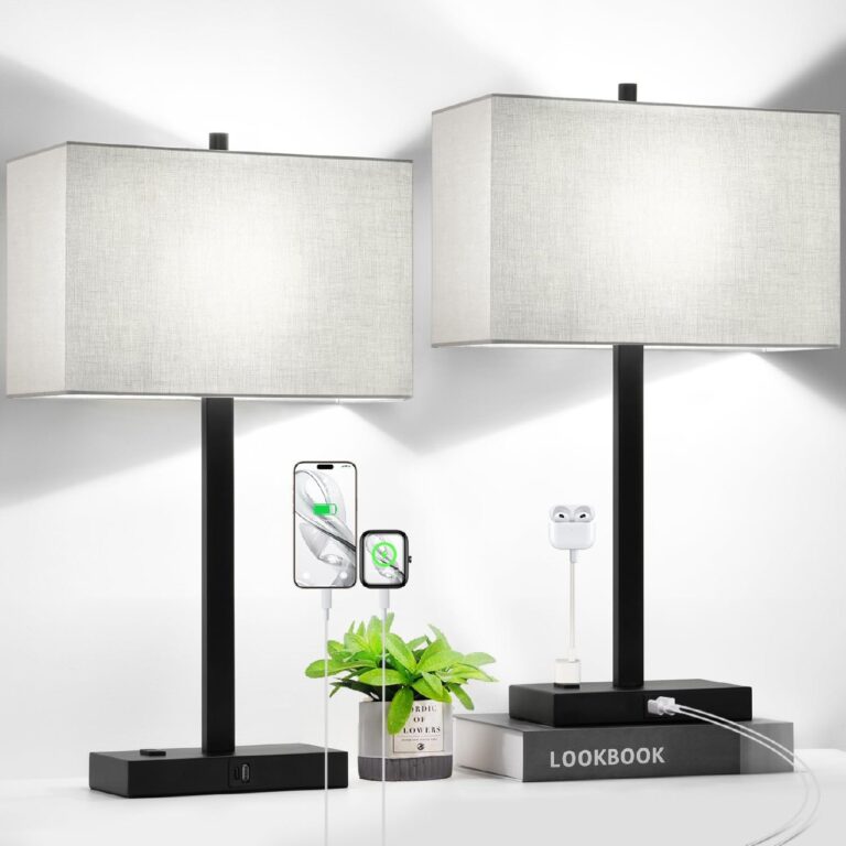 🔥 21″ Touch Bedside lamps with 2 USB & AC Outlets, 3-Way Dimmable Bedside Table Lamps  — $17.54  (was $59.99)