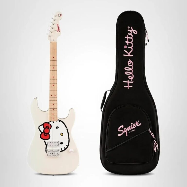 🔥 Fender x Hello Kitty Stratocaster Electric Guitar and Deluxe Hello Kitty Gig Bag, White  — $377  (was $579)