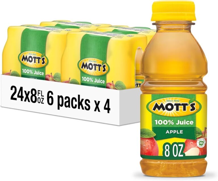 🔥 Mott’s 100% Original Apple Juice, 8 Fl Oz Bottles, 24 Count (4 Packs Of 6), 2 Servings Of Fruit, 100% Fruit Juice, Glute  — $8  (was $15)