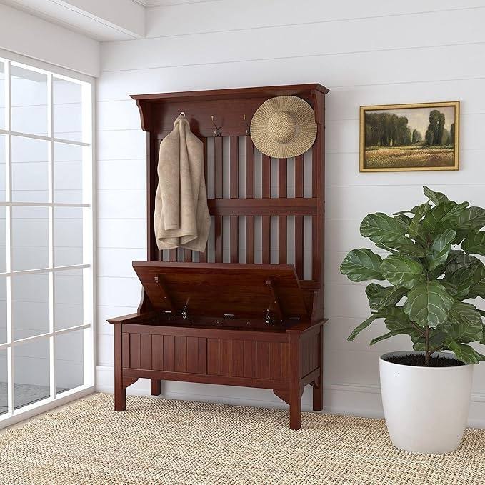 🔥 Homestyles General Line Cherry Hall Tree with Bench