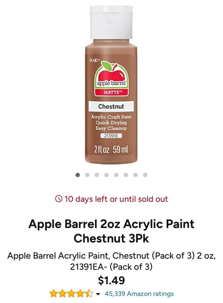 🔥 Apple Barrel 2oz Acrylic Paint Chestnut 3Pk  — $1.49