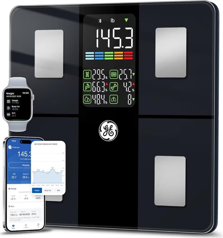 🔥 GE Scale for Body Weight, Body Fat, BMI, Muscle Mass, Smart Bathroom Scales with 14 Body Composition Metrics with Large   — $19  (was $39)