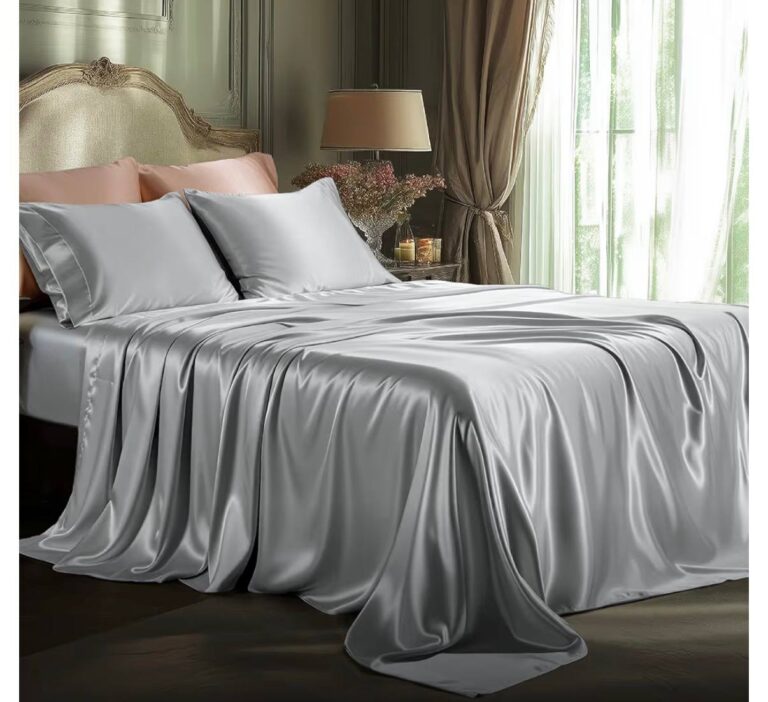 🔥 Bedsure Satin Sheets Full Size – 4 Piece Silky Bedsheets with 15 Inches Deep Pocket Fitted Bedsheet,1 Flat Sheet, 2 Sati  — $11  (was $44)