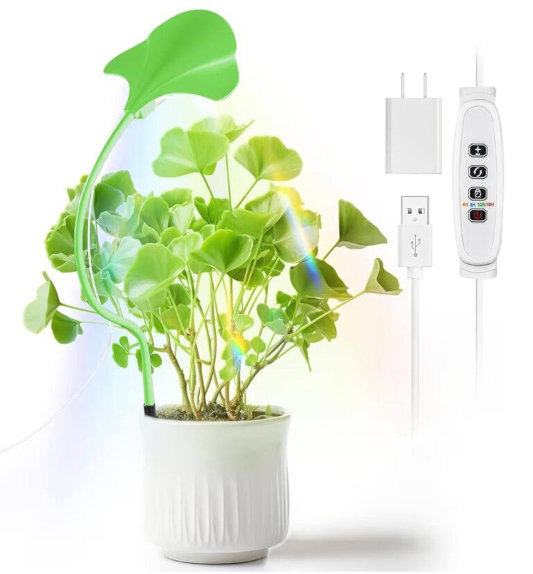 🔥 Small Grow Lights for Indoor Plants – Full Spectrum Leaf Shaped LED Plant Light with 4/8/12/18H Timer & Dimmable, Safe f  — $22.99  (was $22.99)
