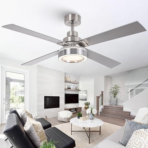 🔥 Vaczon 52 Inch Ceiling Fans with Lights and Remote, Modern Ceiling Fans Nickel, 3CCT Dimmable, Timer, Reversible Motor,   — $39.99  (was $89)