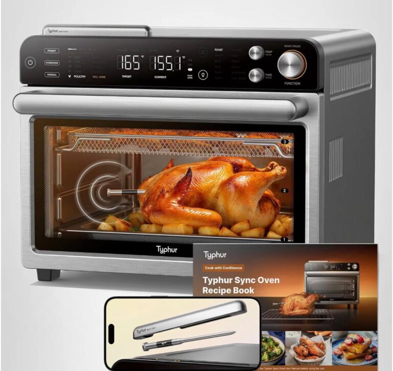 🔥 Typhur Sync Oven with Smart AI Wireless Meat Thermometer Probe, 12‑in‑1 Countertop Air Fryer Toaster Oven Combo, 360° Tu  — $199  (was $299)