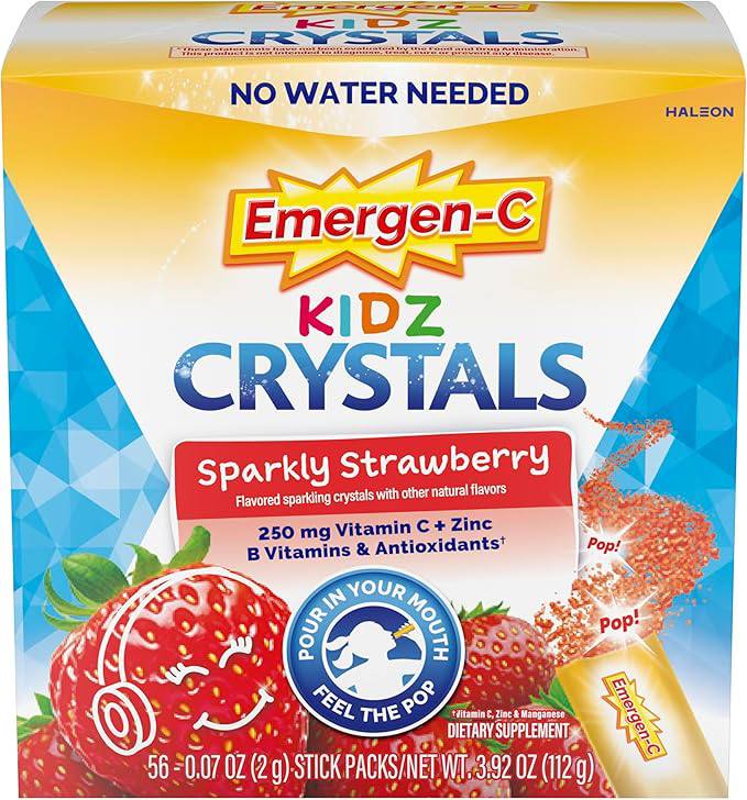 🔥 Emergen-C Kidz Crystals, On-the-Go Emergen-C Immune Support Supplement with Vitamin C, B Vitamins, Zinc and Manganese, S  — $6  (was $20)