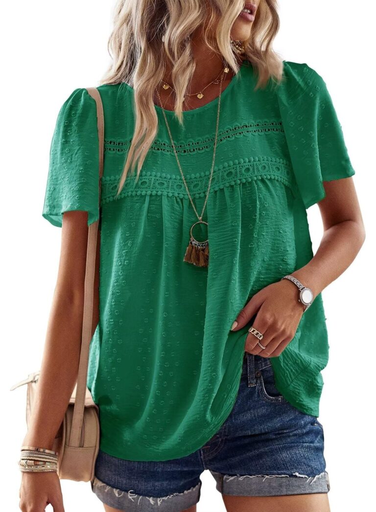 🔥 Falechay Womens Summer Tops Solid Blouses for Women Fashion 2026 Short Sleeve Boho  — $23.98  (was $39.99)