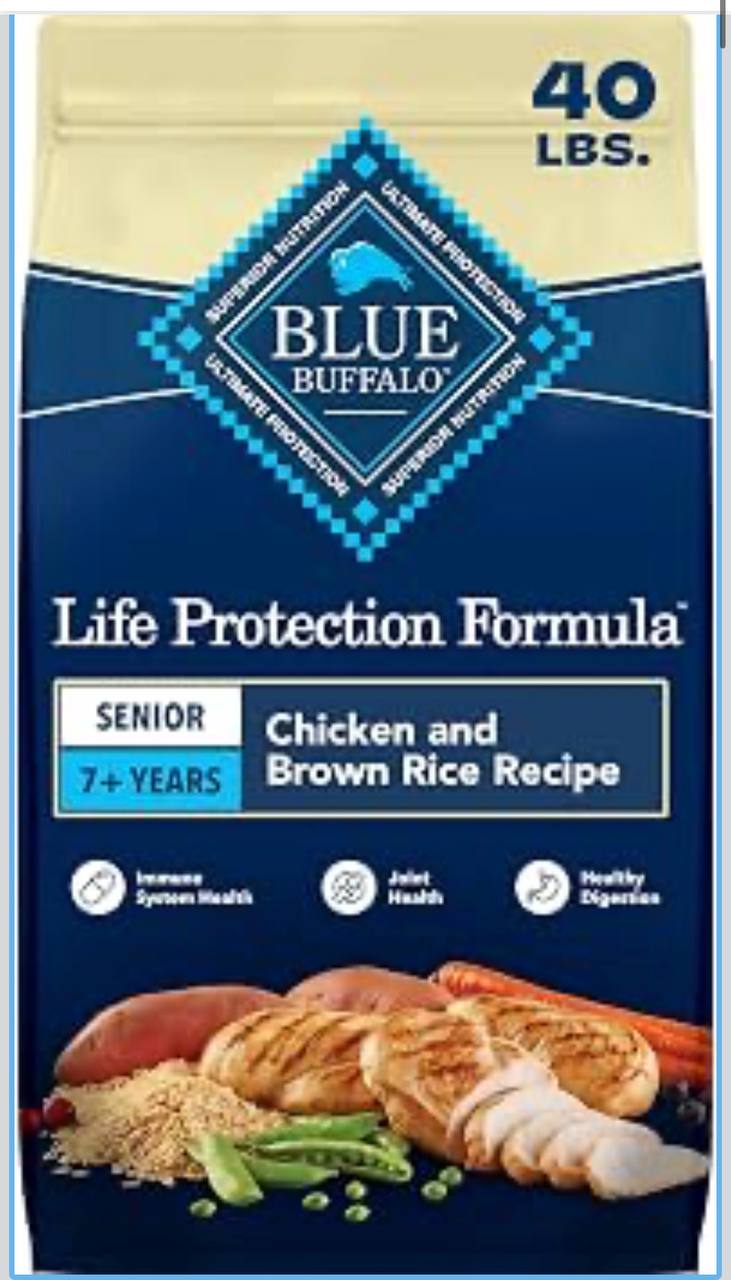 🔥 Blue Buffalo Life Protection Formula, Senior Dry Dog Food, Made with Natural Ingredients, Chicken & Brown Rice, 40lb Bag  — $34  (was $89)