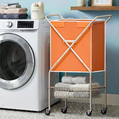 🔥 Convenient Laundry Basket with Wheels,36″ High Easy Rolling Laundry Cart with Wheels,Heavy Duty Dirty Clothes Laundry Ha  — $24.99  (was $49)