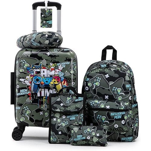 🔥 Rosamo Kid’s Luggage Set 6 Piece Suitcase Set 16″ Hardside Luggage with Spinner Wheels Girls Boys Carry on Luggage Trave  — $59.99