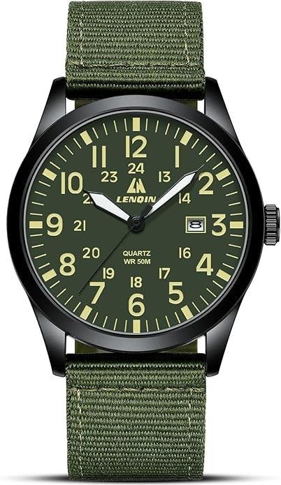 🔥 Mens Watches Unisex Military Sport Nylon Strap