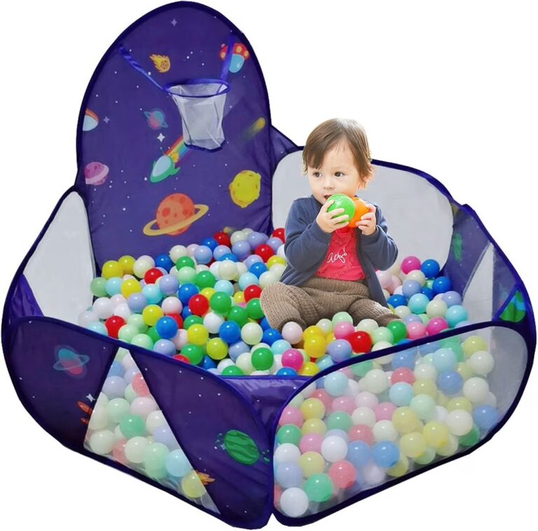 🔥 Kids Ball Pit, Pop Up 3+Children Play Tent, Toddler Ball Pool Baby Crawl Playpen with Basketball Hoop, Portable Toys for  — $8  (was $16)
