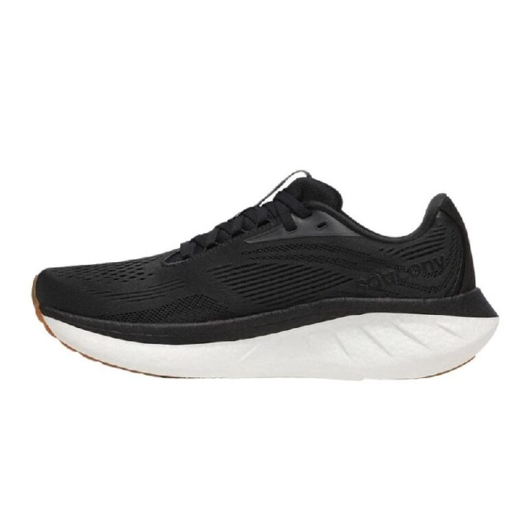 🔥 Saucony Women’s Ride 18 Sneaker, Black/Gum  — $86.99  (was $145.00)