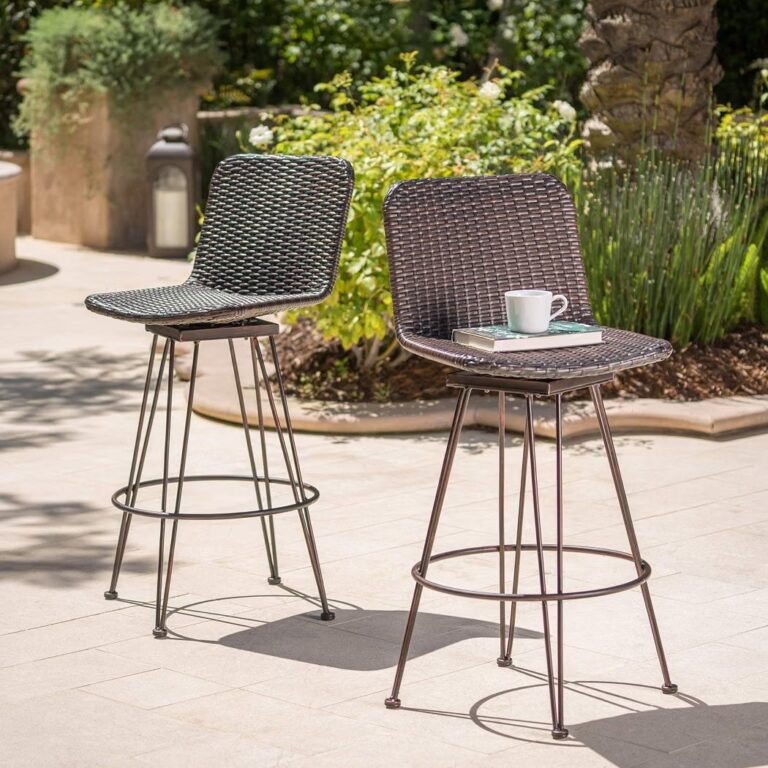 🔥 Christopher Knight Home Torrey Outdoor Wicker Barstools with Iron Frame, 2-Pcs Set, Multibrown / Black Copper  — $129  (was $265)
