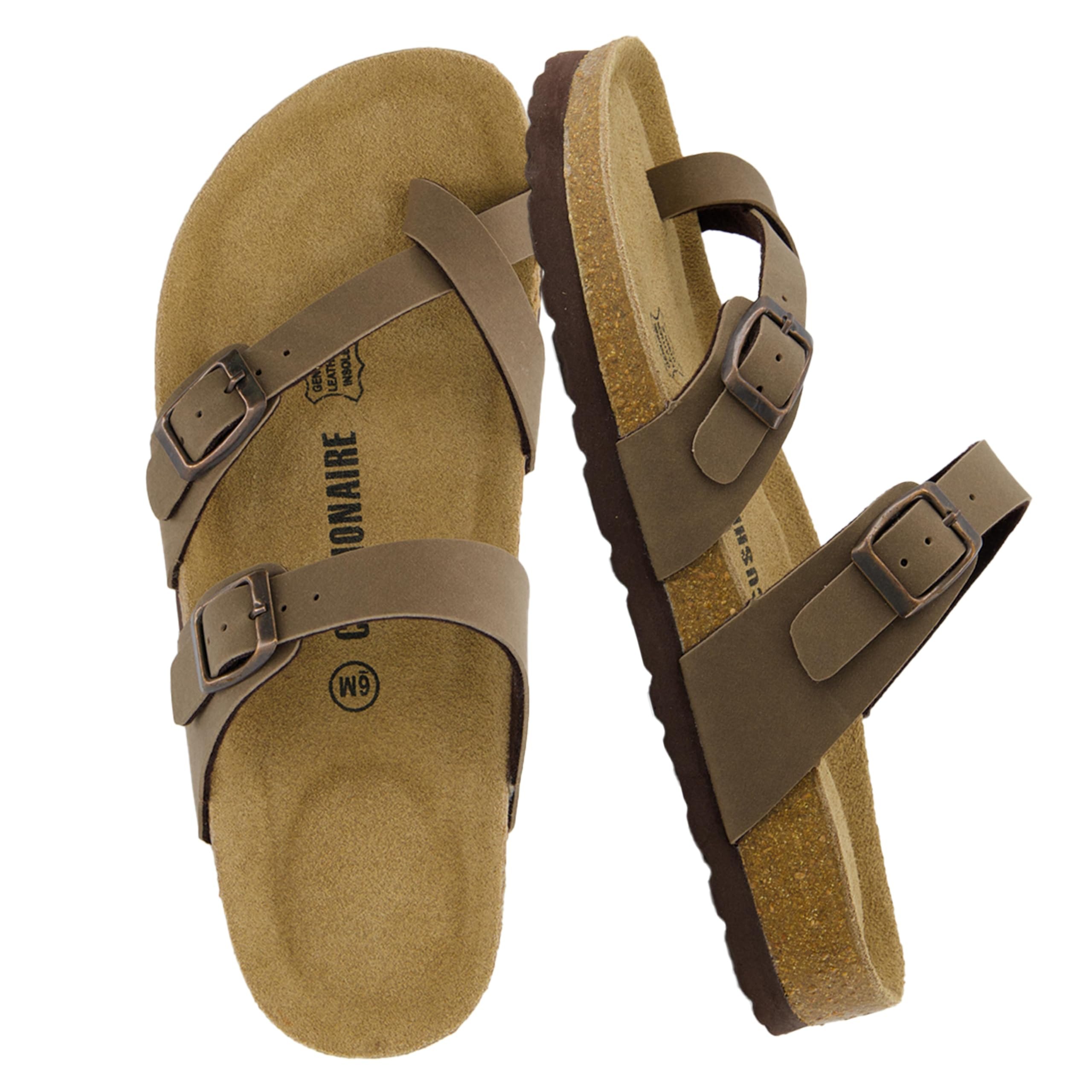 CUSHIONAIRE Luna Sandals for Women, Cork Footbed Womens Sandals for Summer Comfort
