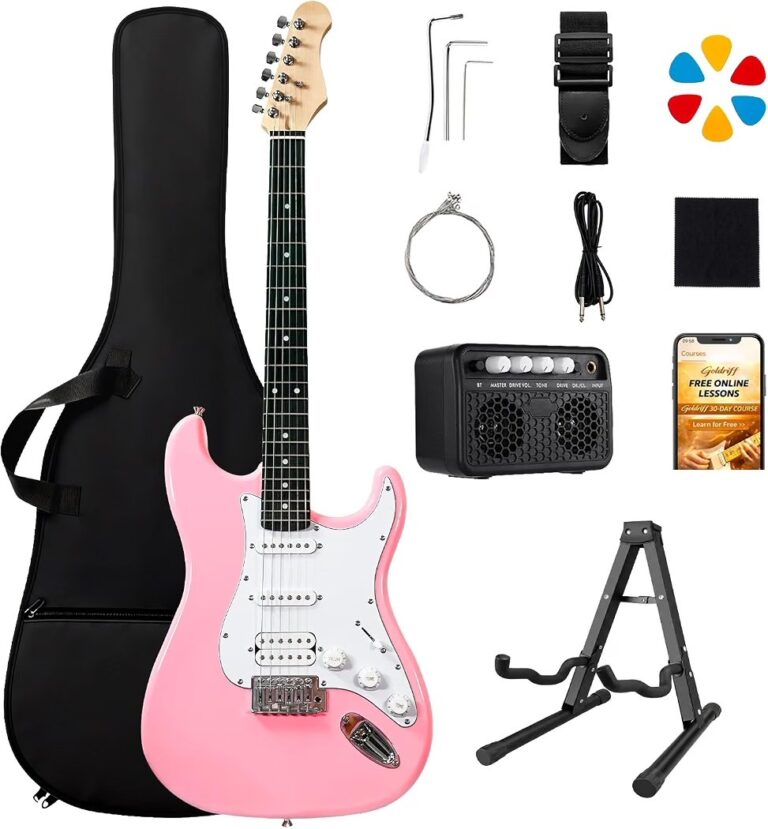 🔥 39in Full Size Electric Guitar Starter Kit, Solid Body Electric Guitar Set for Beginners with 10W BT Amp, Stand, Gig Bag  — $99  (was $129)