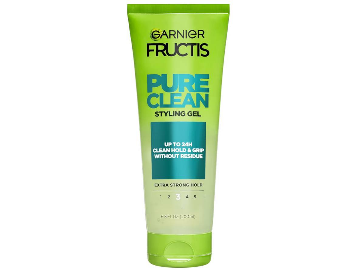 Garnier Fructis Pure Clean Styling Hair Gel, Extra Strong Hold for Up to 24HRs, Non-Flaking, Non-Sticky Formula with Alo