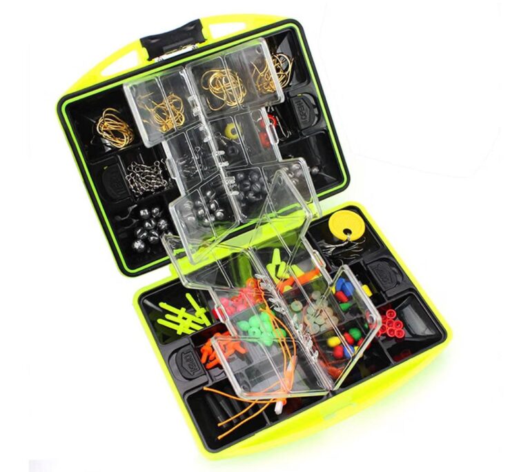 🔥 184 Pcs Freshwater Fishing Tackle Kit Portable Starter Kids Basic Fishing Accessories Box Including Jig Hooks, Beads, Si  — $5