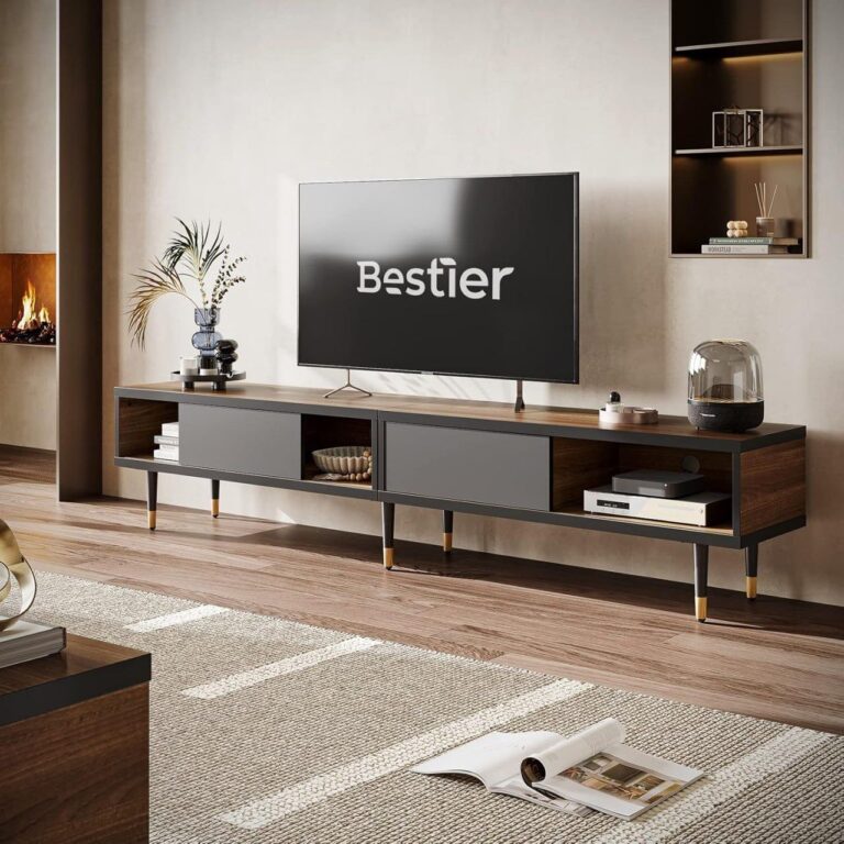 🔥 85″ TV Stand with Storage and Sliding Doors