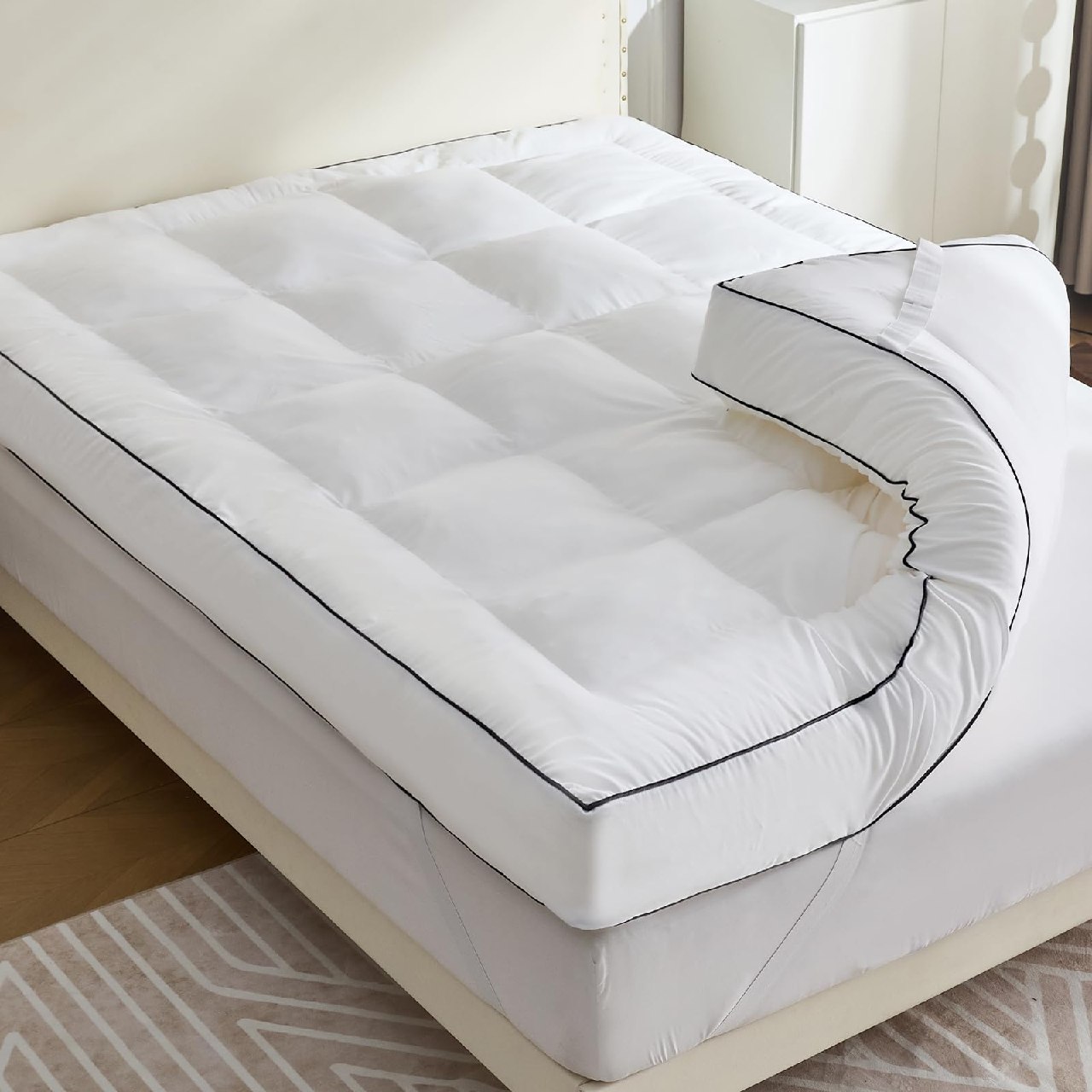 Aodenge 4 Inch Memory Foam Mattress Topper Queen for Back Pain Relief