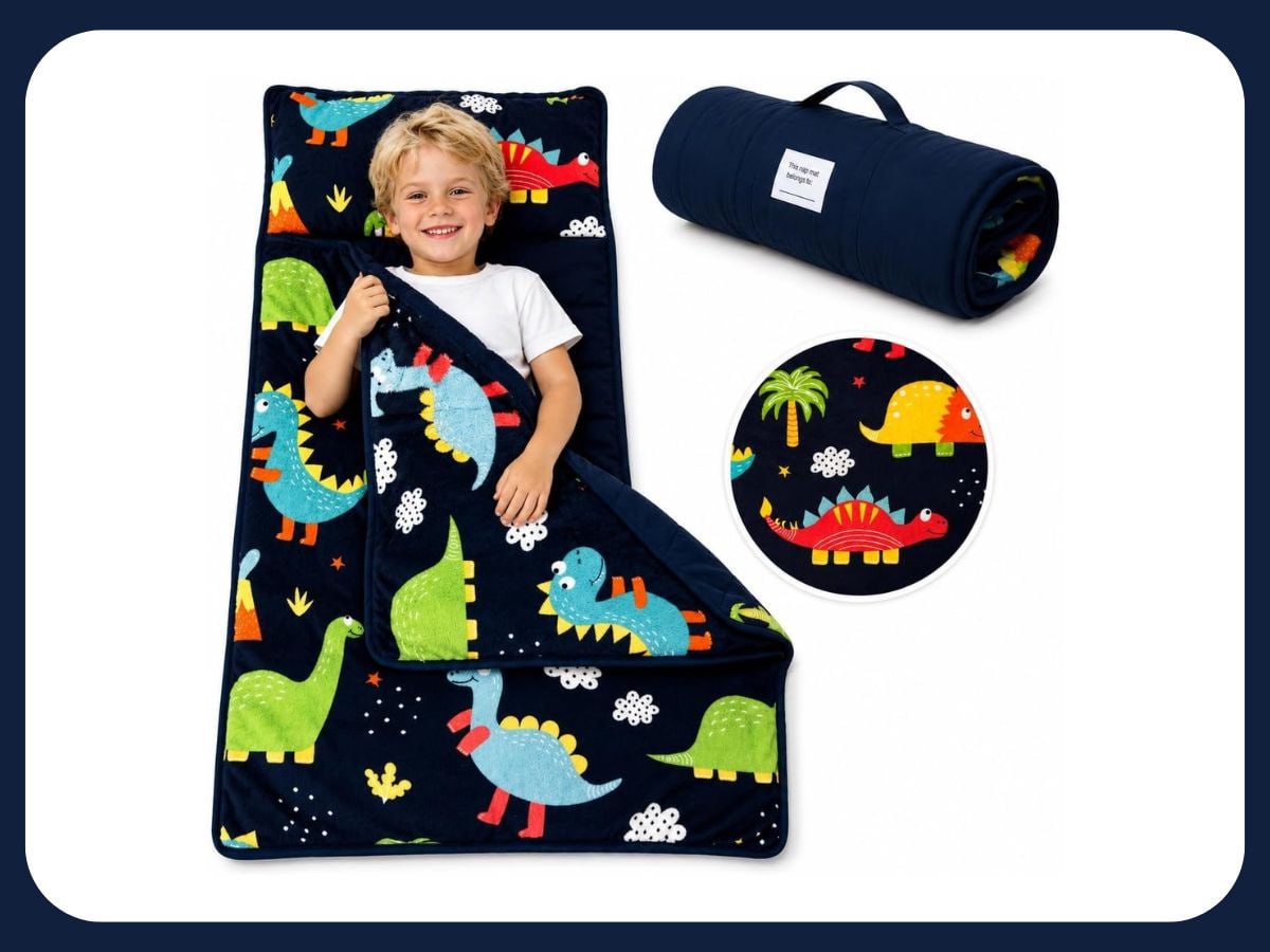 Dinosaur Toddler Nap Mat with Pillow Only