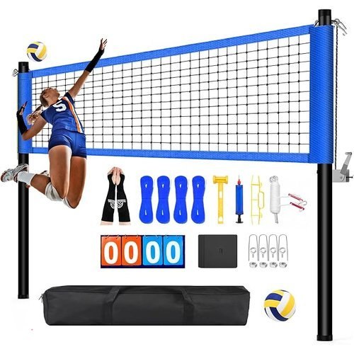 32ft Heavy Duty Portable Adjustable Volleyball Net Outdoor Beach