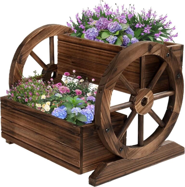 🔥 Wooden Wagon Planter Box