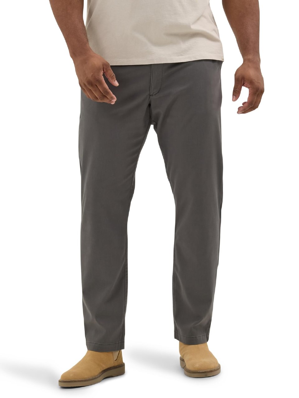 Lee Men's Big & Tall Extreme Motion Flat Front Relaxed Taper Pant Static Gray 50W x 32L Big